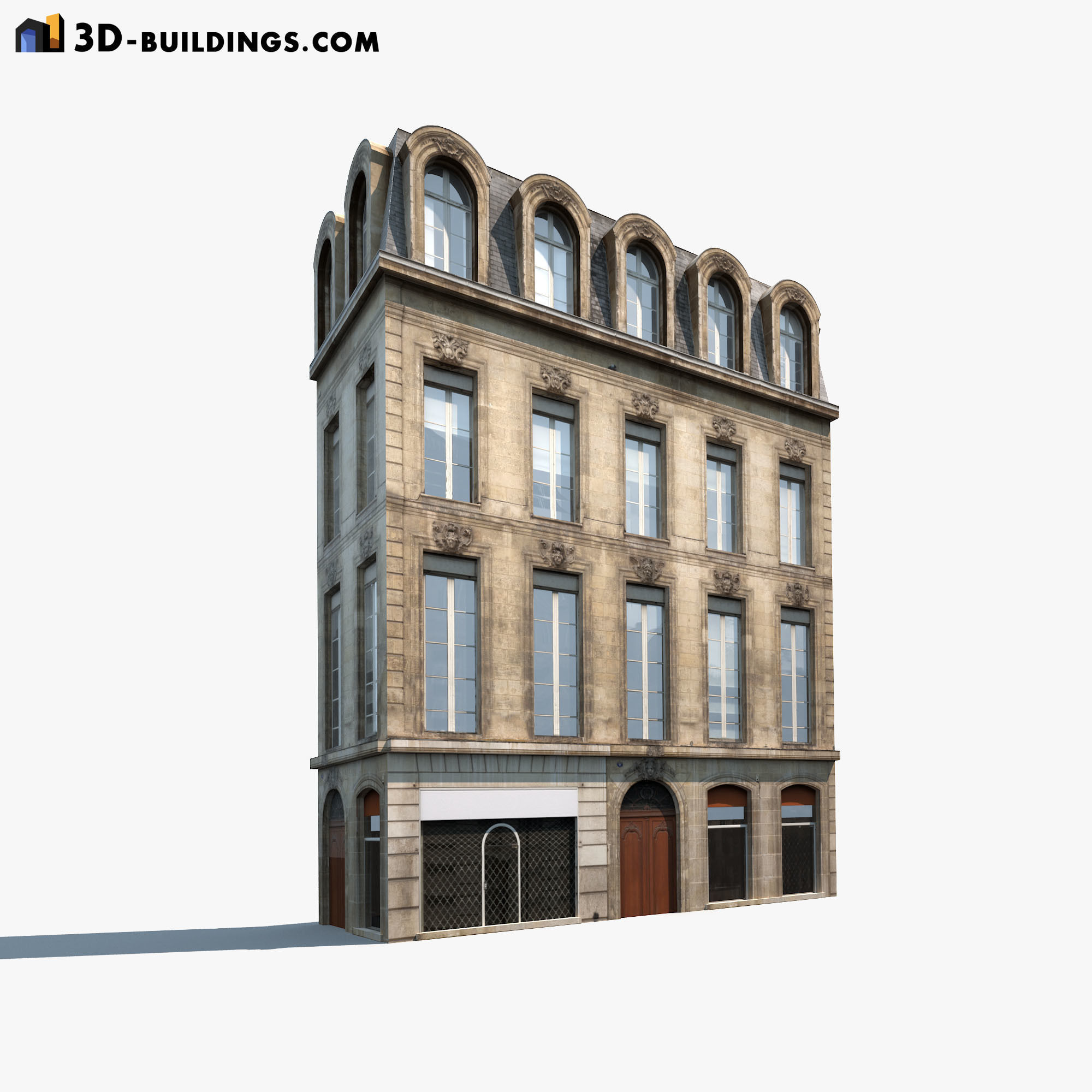 Building Facades BUNDLE Low-poly 3D model_7