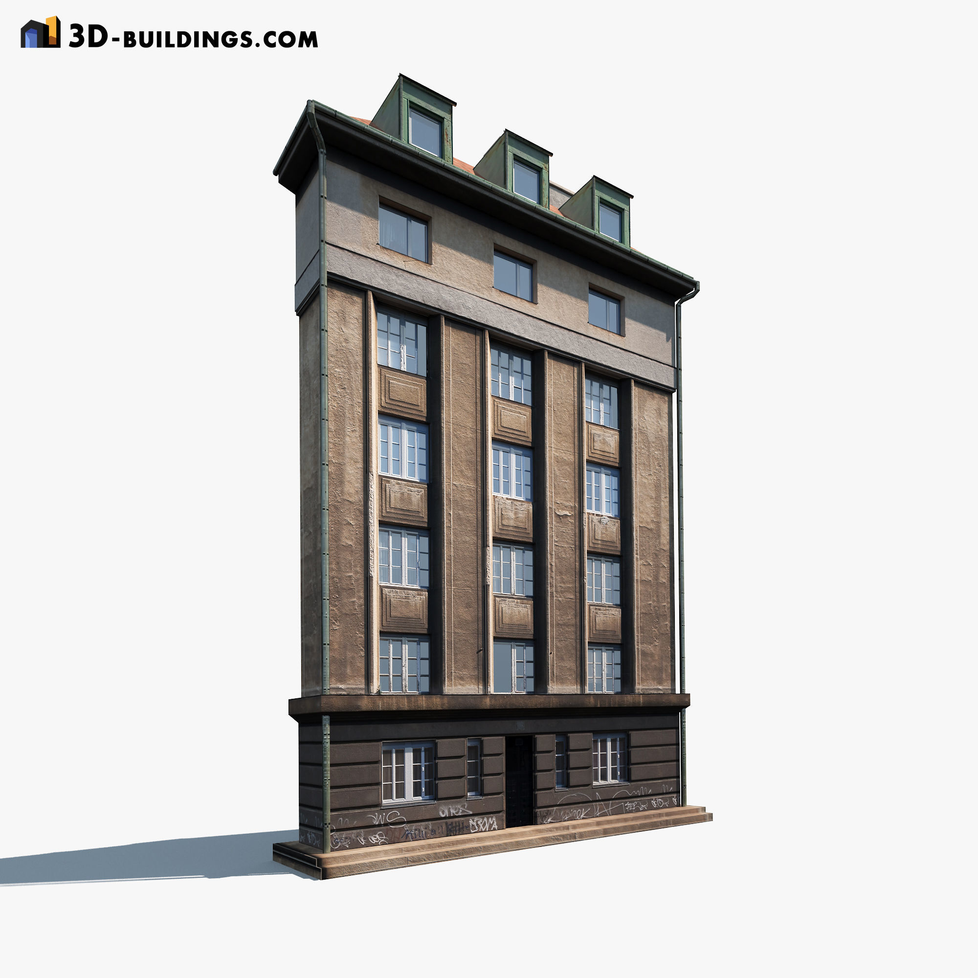 Building Facades BUNDLE Low-poly 3D model_11