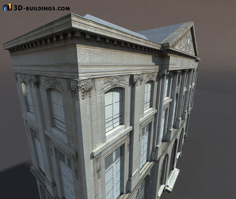 Building Facades BUNDLE Low-poly 3D model_32