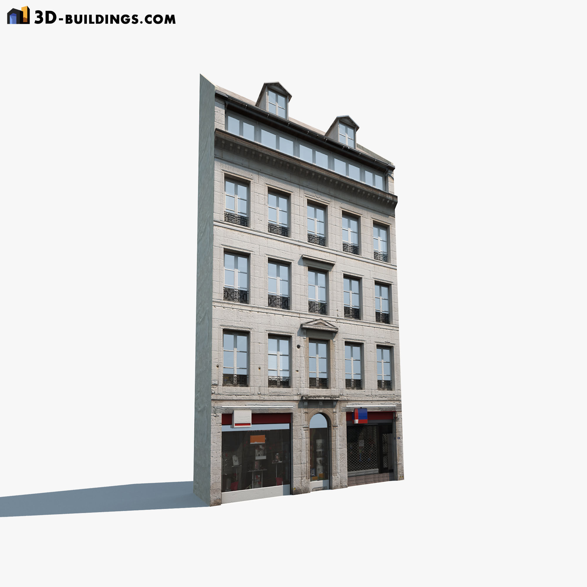 Building Facades BUNDLE Low-poly 3D model_8