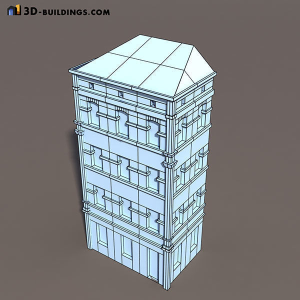 Building Facades BUNDLE Low-poly 3D model_52