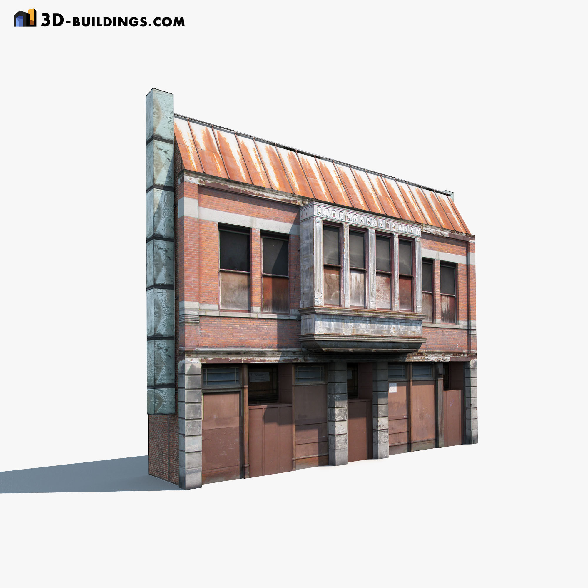Building Facades BUNDLE Low-poly 3D model_6
