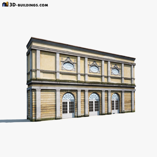 Building Facades BUNDLE Low-poly 3D model 4