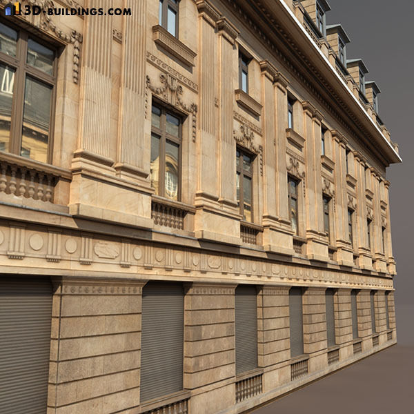 Building Facades BUNDLE Low-poly 3D model_34