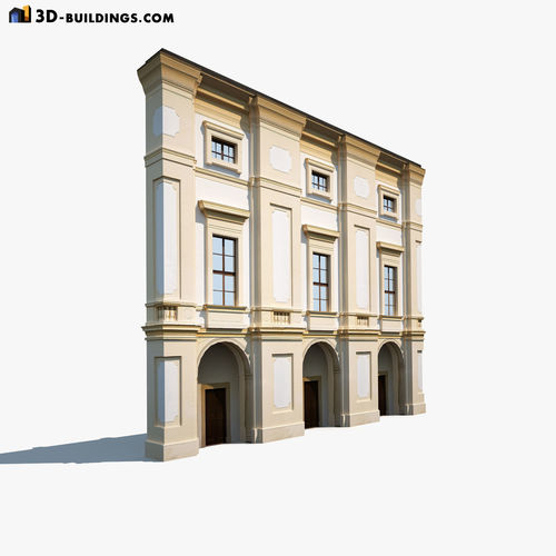 Building Facades BUNDLE Low-poly 3D model 3