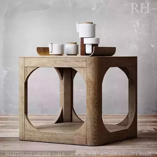 RH Martens square side table 20sq
