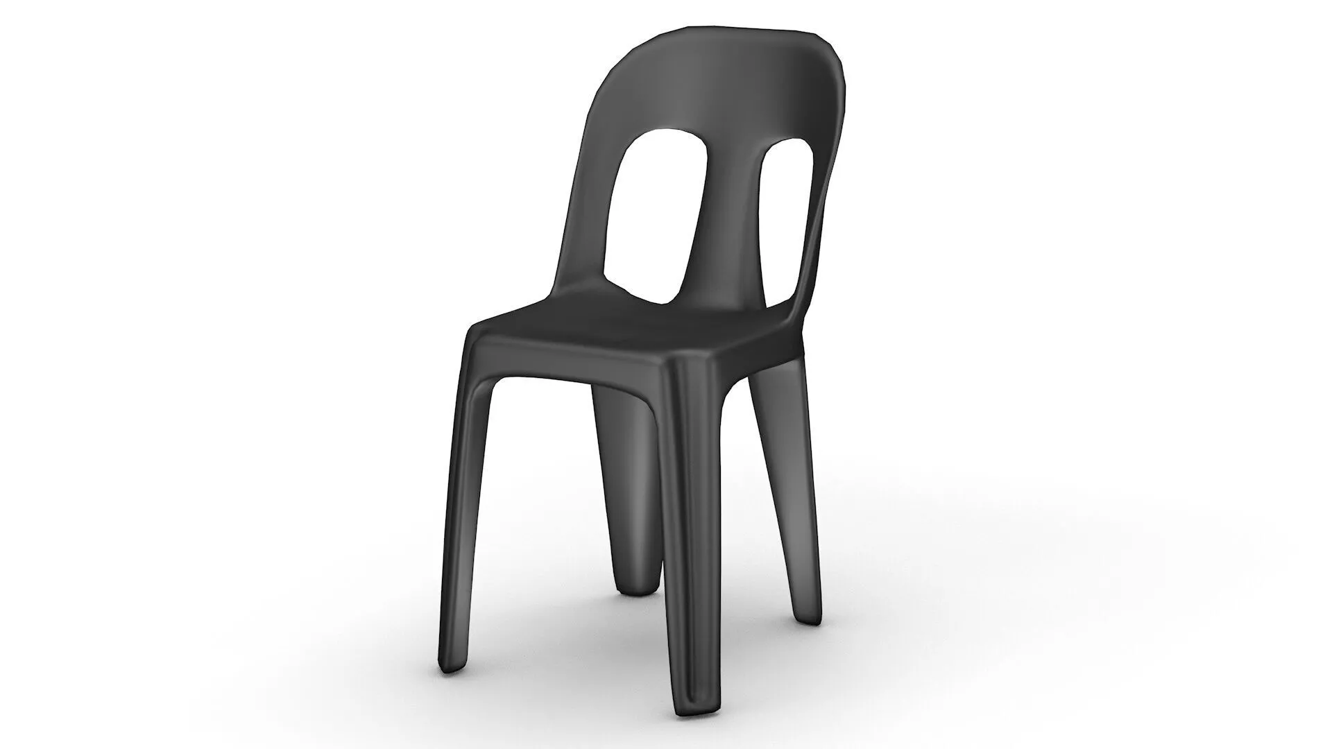 Plastic chair Low-poly 3D model