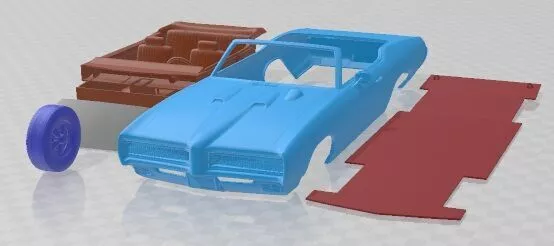 Pontiac GTO 1969 Convertible Printable Car 3D print model