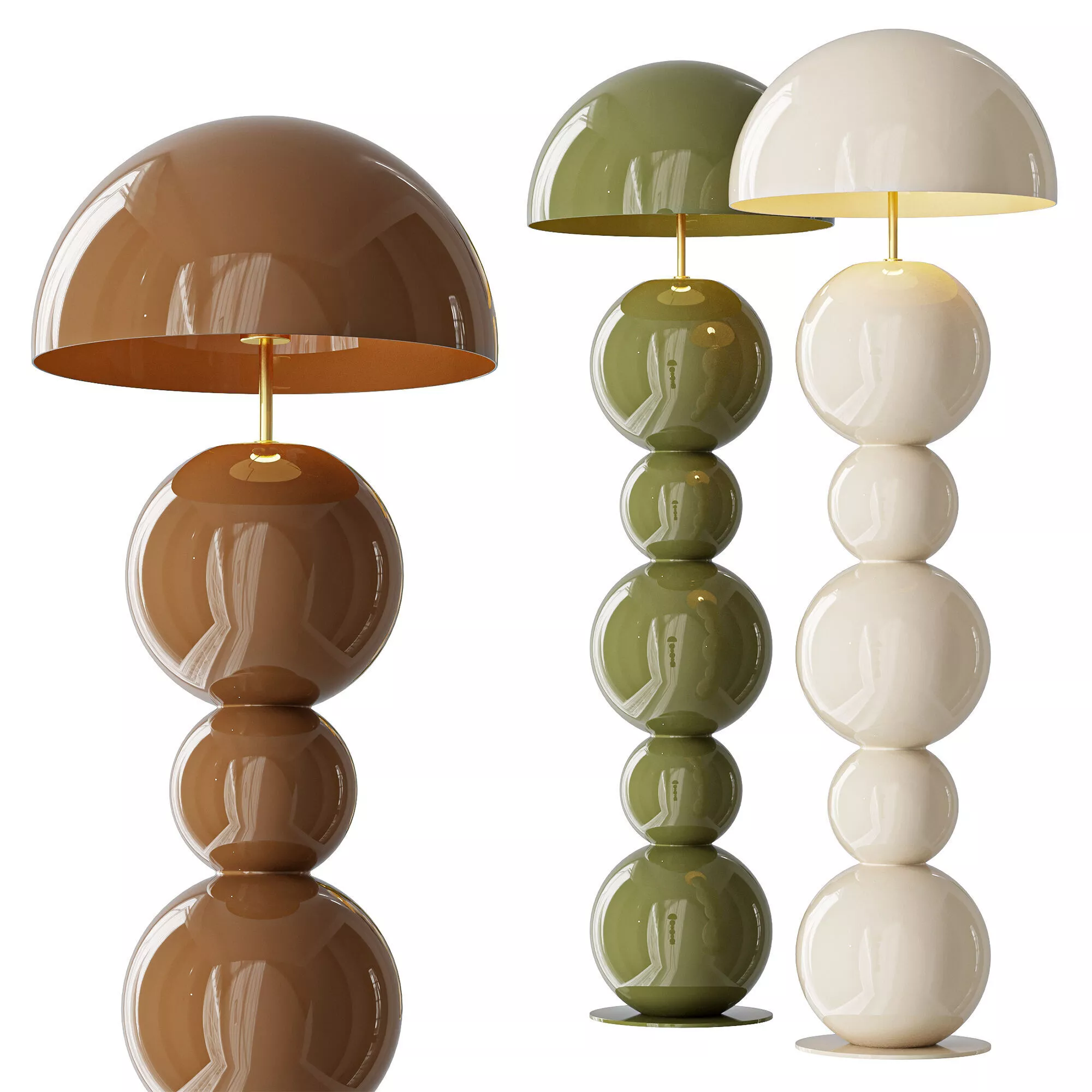 Artefacto Bonbons Brown Floor Lamp 3D model