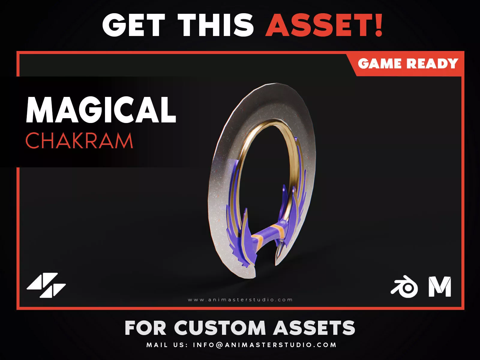 Stylized Magical Chakram Low-poly 3D model