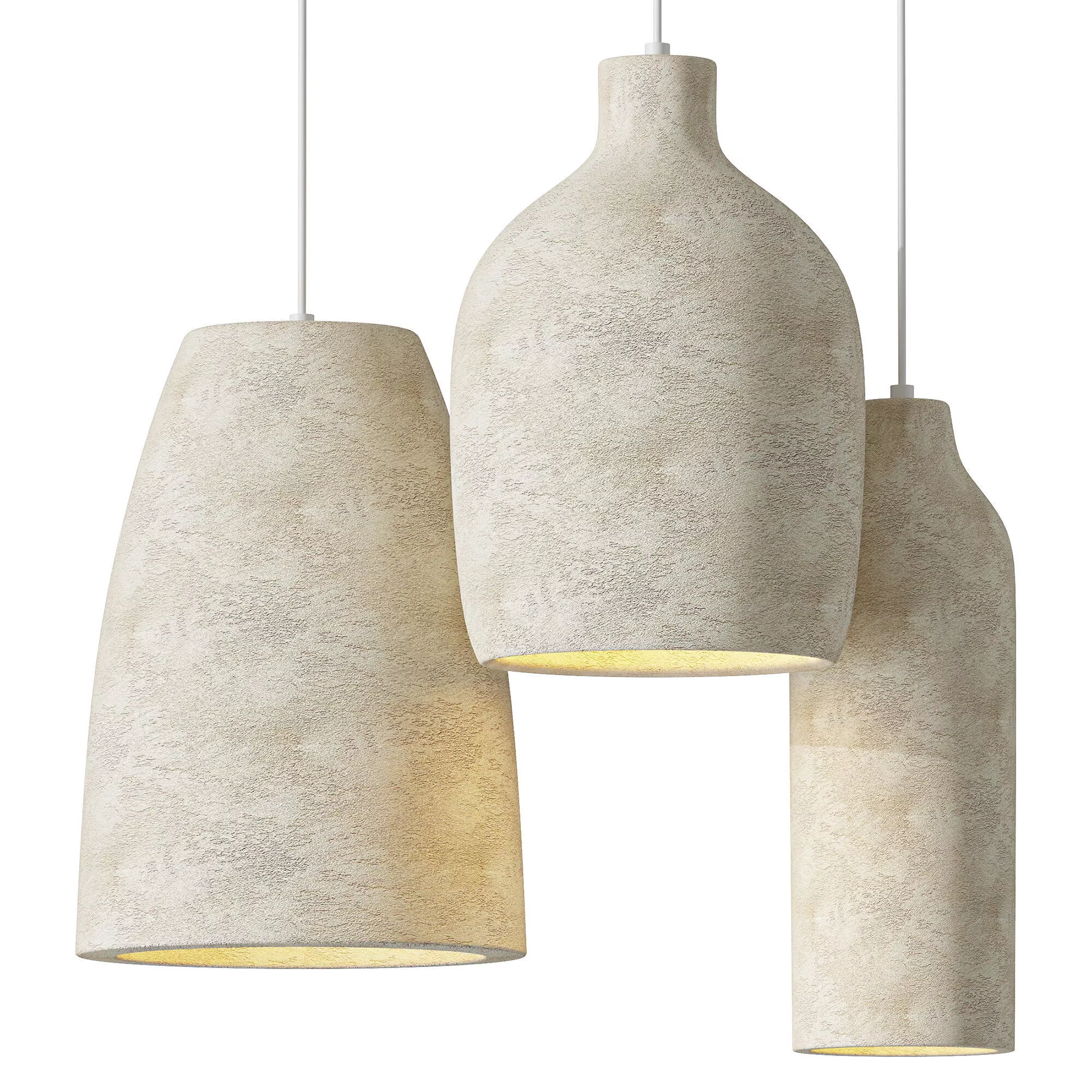Bell Decors Wabi Sabi Cement Pendant Light 3D model