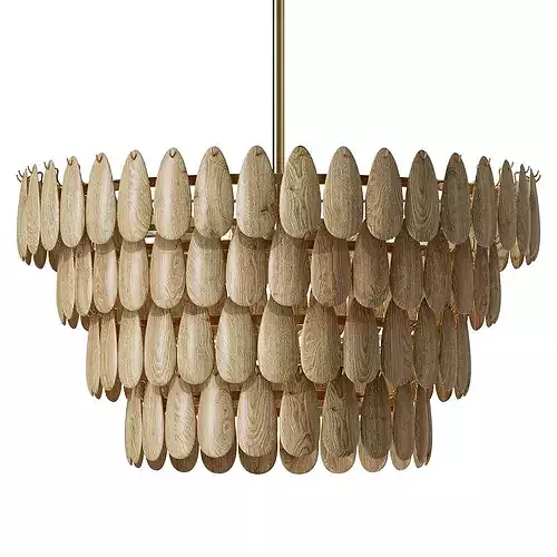 Capital Donovan Black Wood Drum Chandelier 3D model