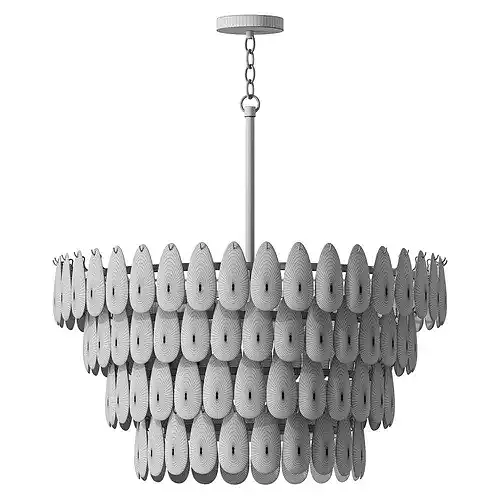Capital Donovan Black Wood Drum Chandelier 3D model 3