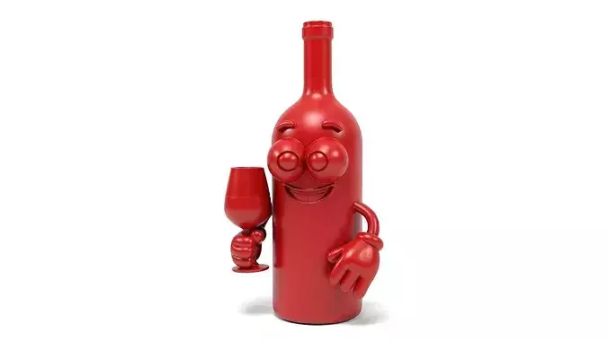 Wine bottle cartoon
