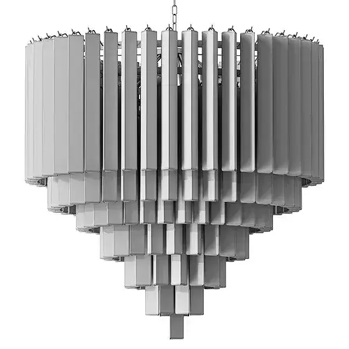 Eichholtz Nova Nickel Frosted Glass Chandelier 3D model 3