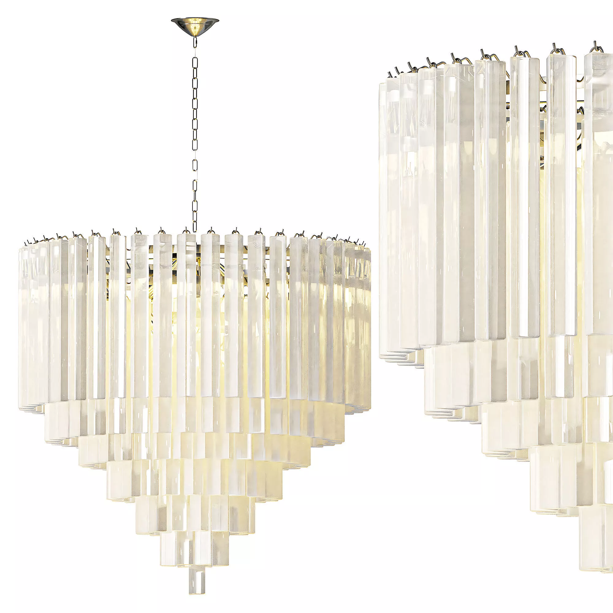 Eichholtz Nova Nickel Frosted Glass Chandelier 3D model