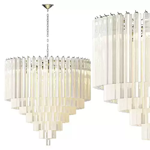 Eichholtz Nova Nickel Frosted Glass Chandelier 3D model