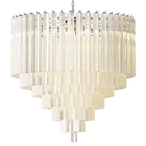 Eichholtz Nova Nickel Frosted Glass Chandelier 3D model 2