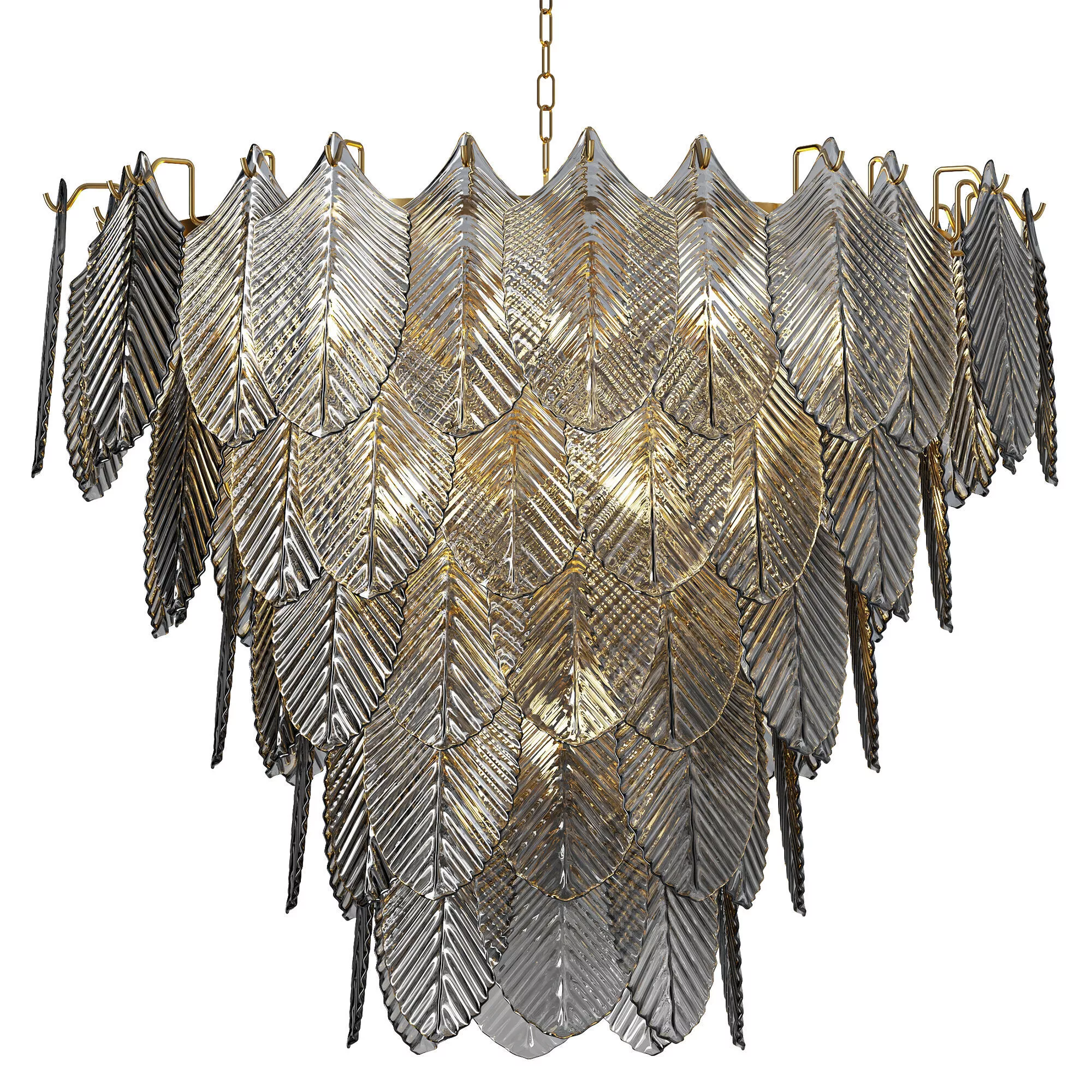 Eichholtz Verbier Brass Smoke Glass Chandelier 3D model
