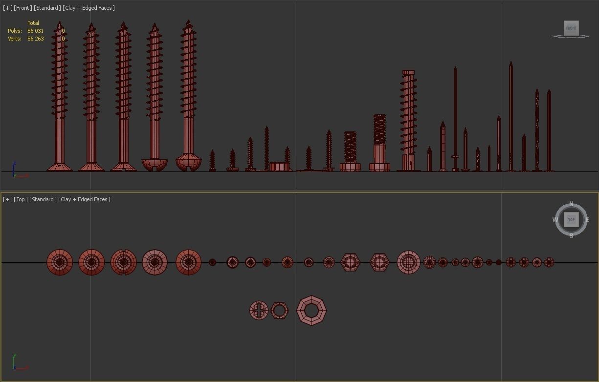 Screws and Nails HD V2 3D model_1