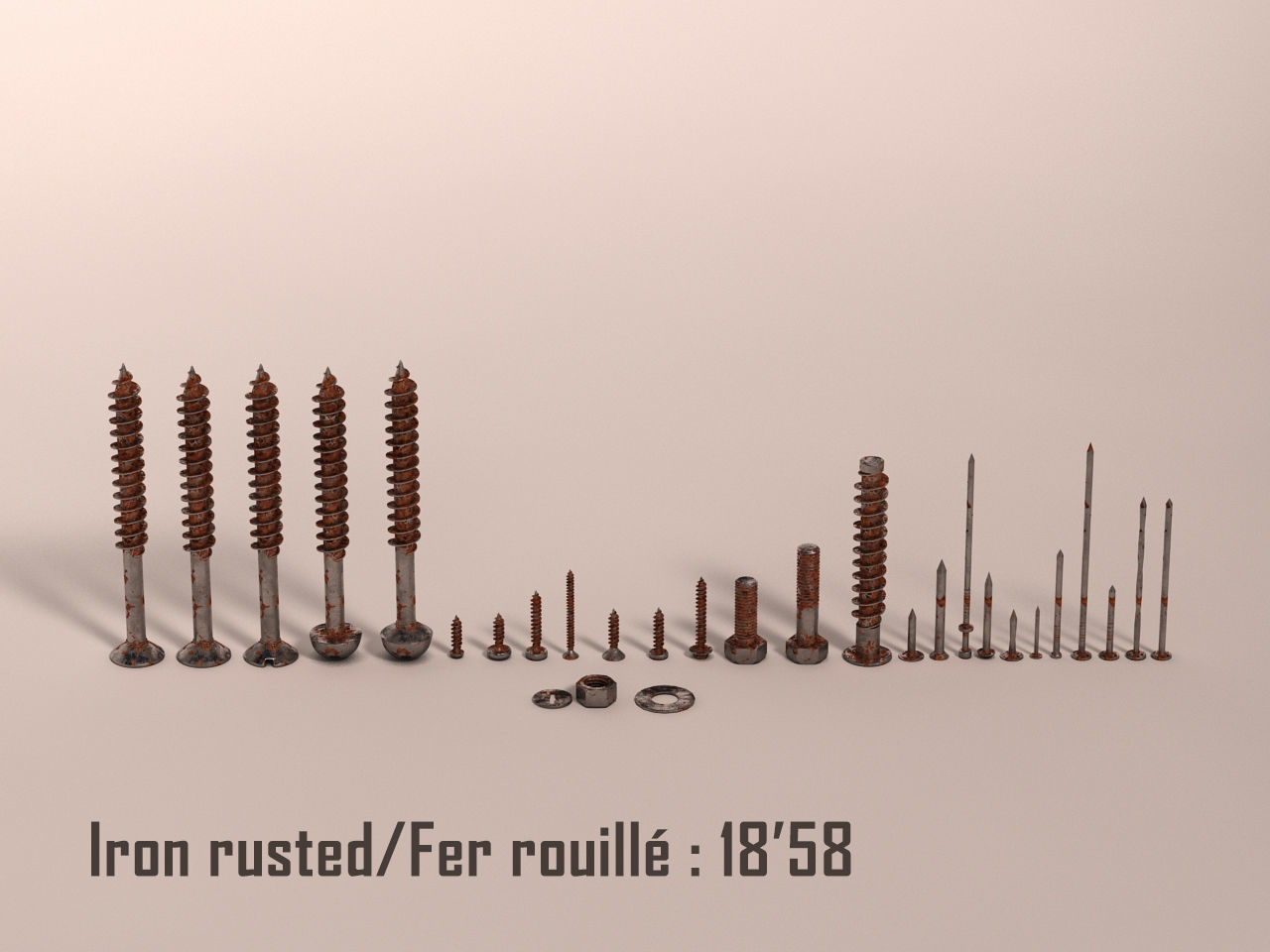 Screws and Nails HD V2 3D model_3