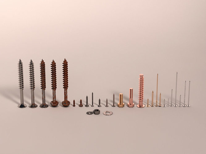 Screws and Nails HD V2 3D model