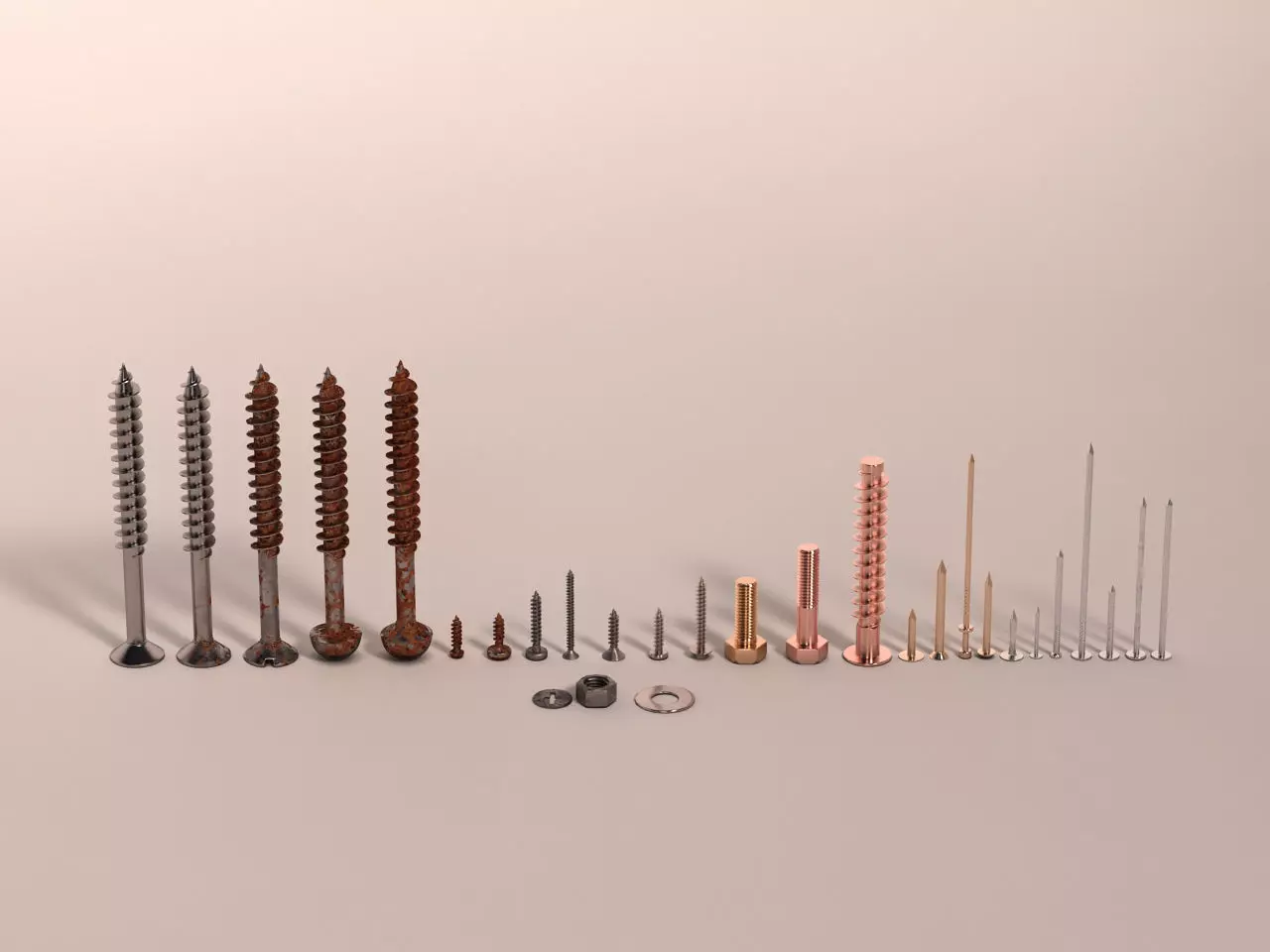 Screws and Nails HD V2 3D model_0
