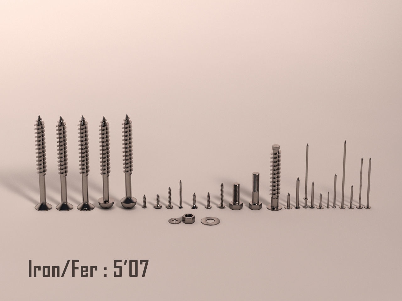 Screws and Nails HD V2 3D model_2