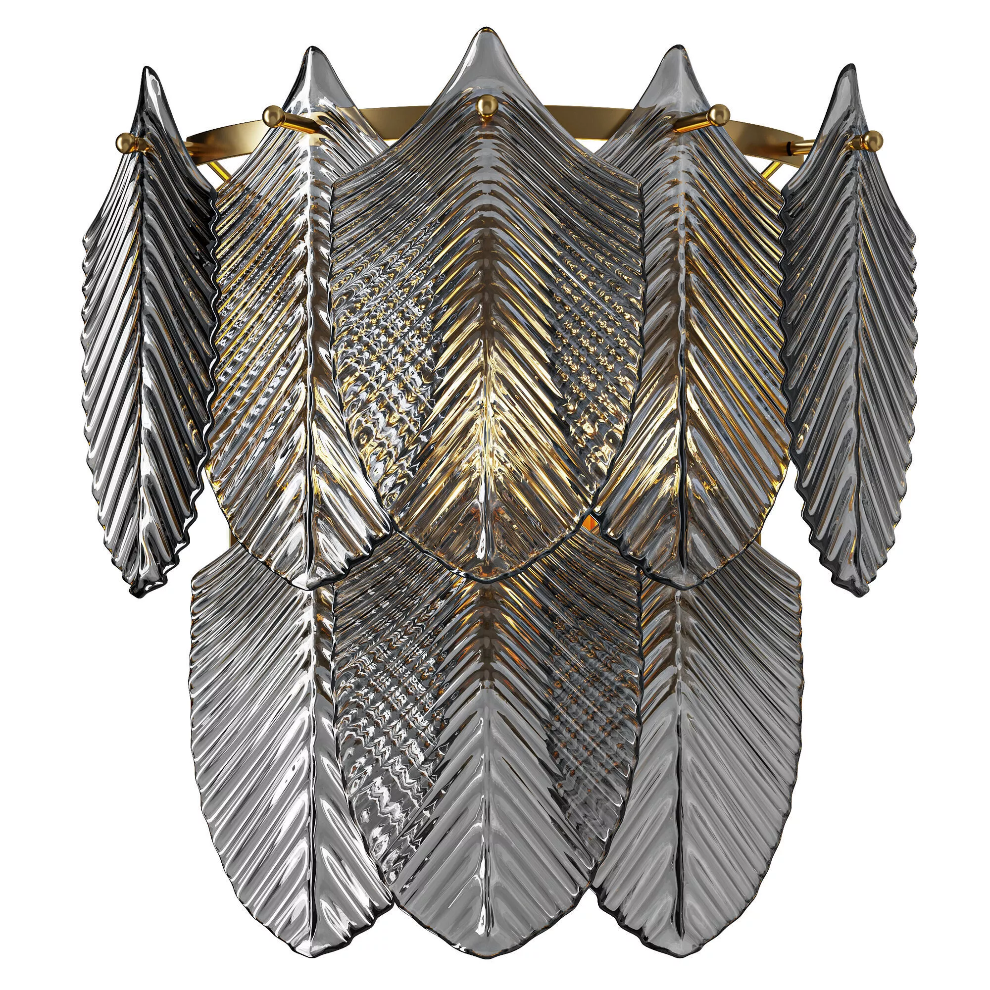 Eichholtz Verbier Brass Smoke Glass Wall Sconce 3D model