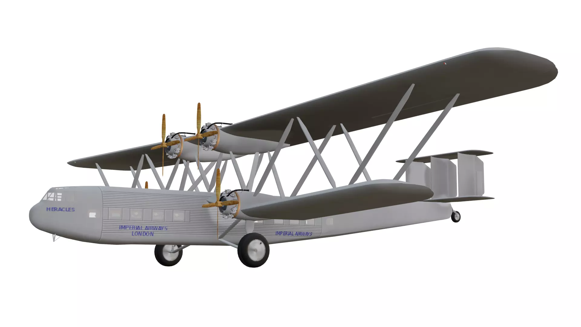 Handley Page HP42 Low-poly 3D model