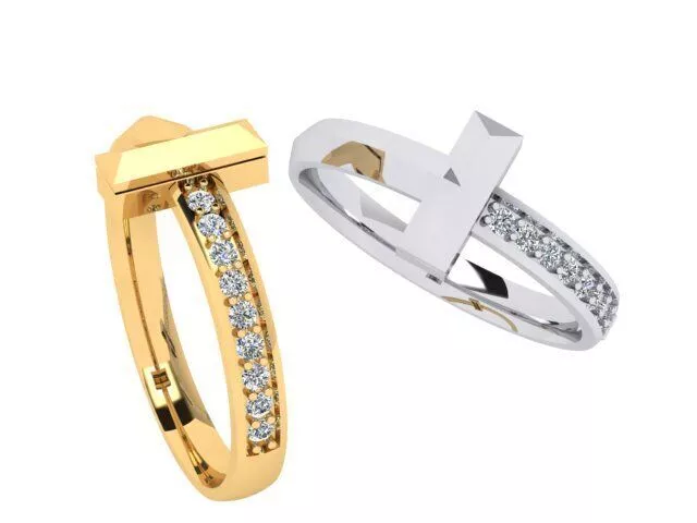 Luxury Diamond Cross Ring 3D print model