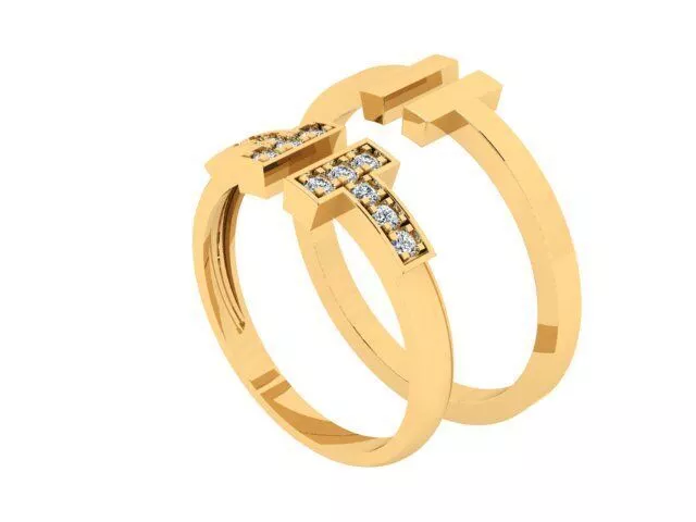 Luxury Diamond Cross Ring 3D print model