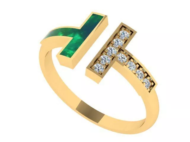 Luxury Diamond Cross Ring 3D print model