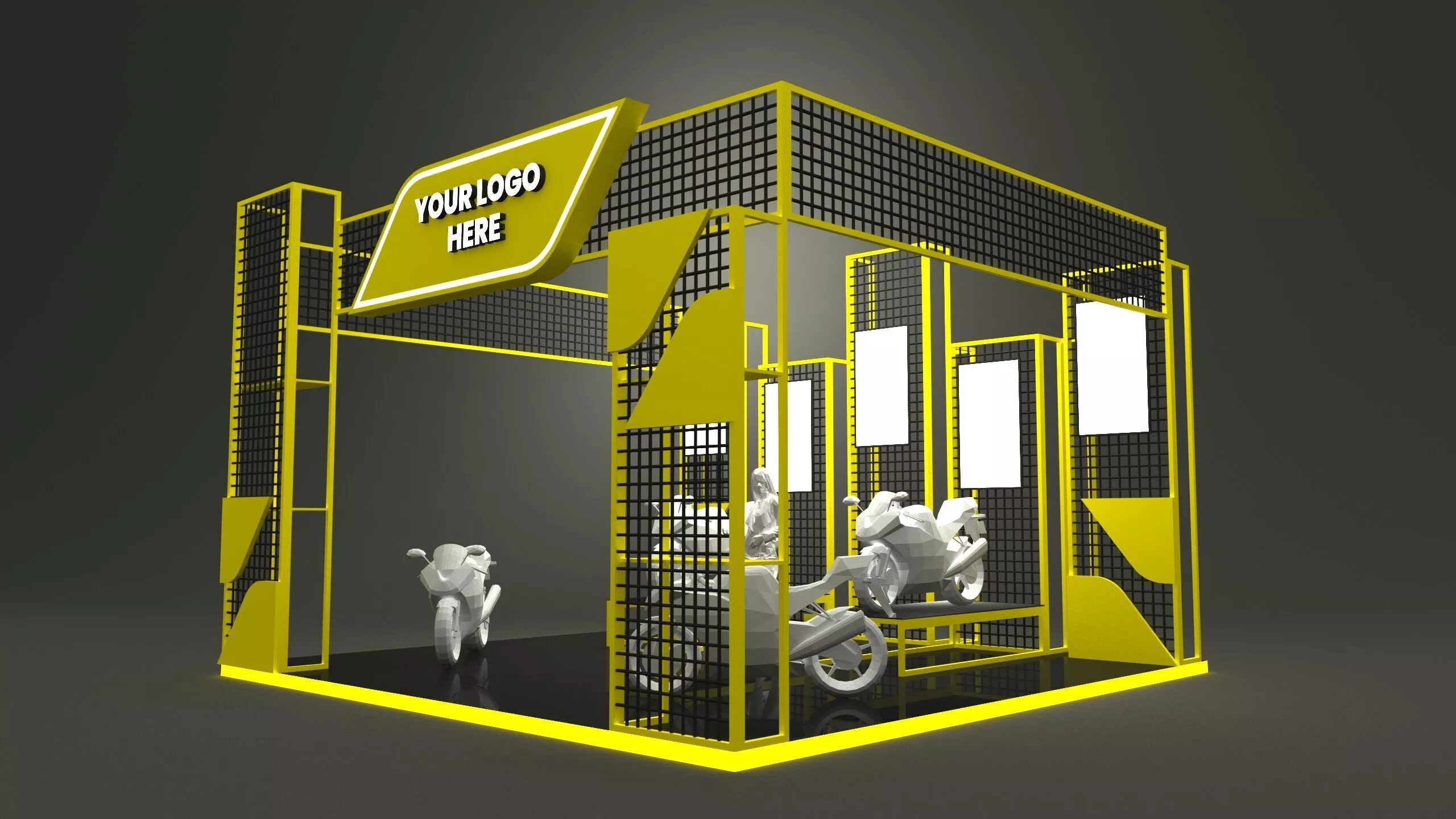 Modern Tradeshow Booth 6x6 m Motor Display 3D model