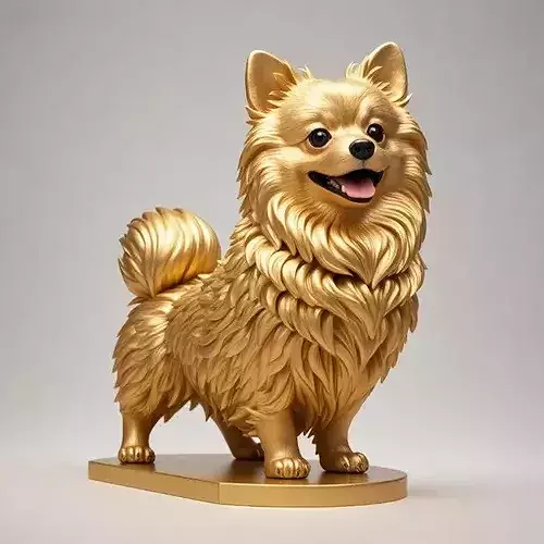 4019  Laughing Pomeranian Full Color 3D Model  DND  STL