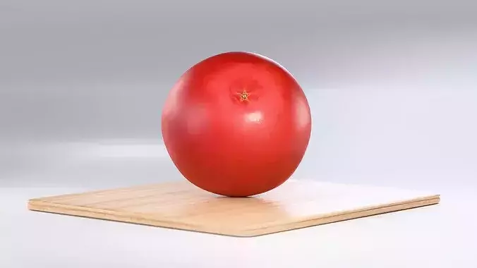 Tomato Photorealistic PBR Whole Half Slice Low-poly 3D model 2