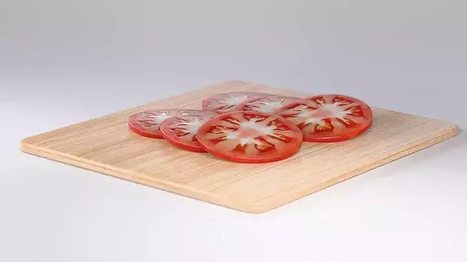 Tomato Photorealistic PBR Whole Half Slice Low-poly 3D model 4