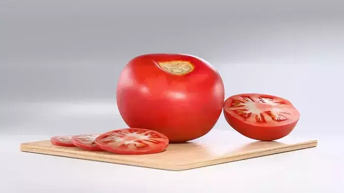Tomato Photorealistic PBR Whole Half Slice