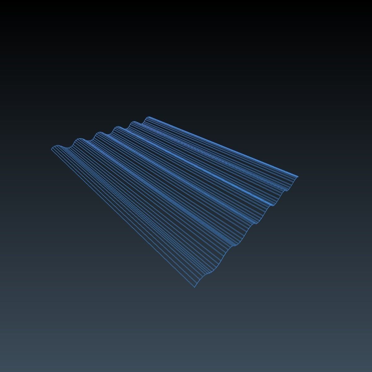 Slate Roof 1125x1750mm 6 Waves Low-poly 3D model_12