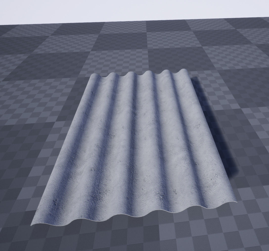 Slate Roof 1125x1750mm 6 Waves Low-poly 3D model_8