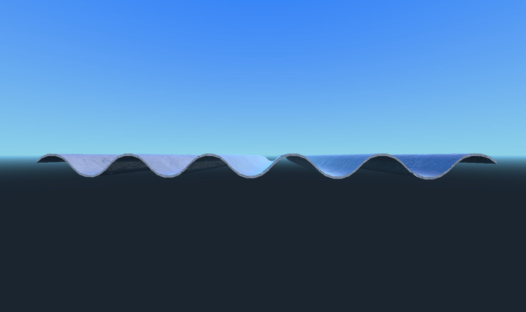 Slate Roof 1125x1750mm 6 Waves Low-poly 3D model_9