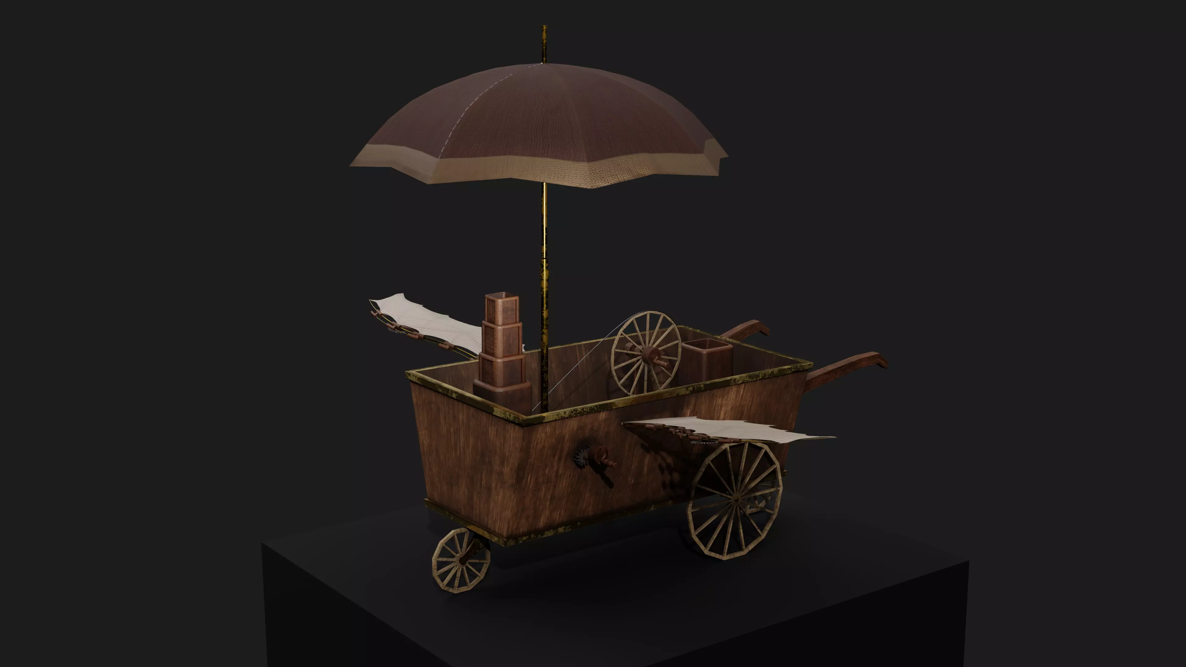 Flying Steampunk Cart 3D model