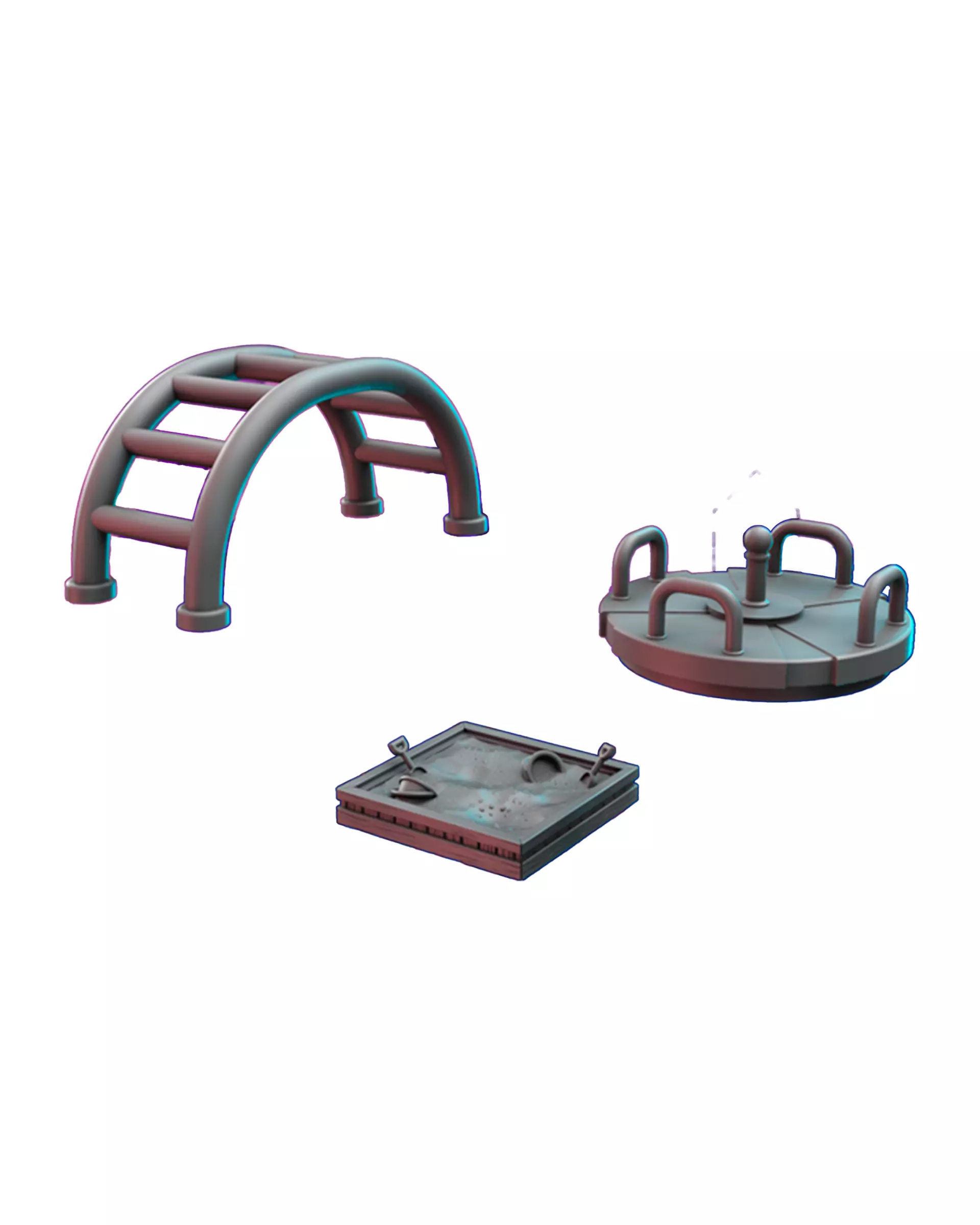 Playground Props 3D Print STL Miniature RPG 3D print model