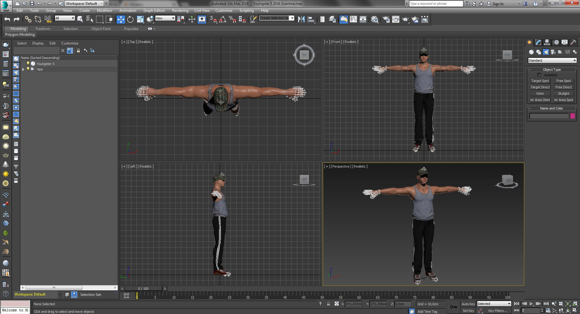 Youngster 5 man wearing cap and pants 3D model_12
