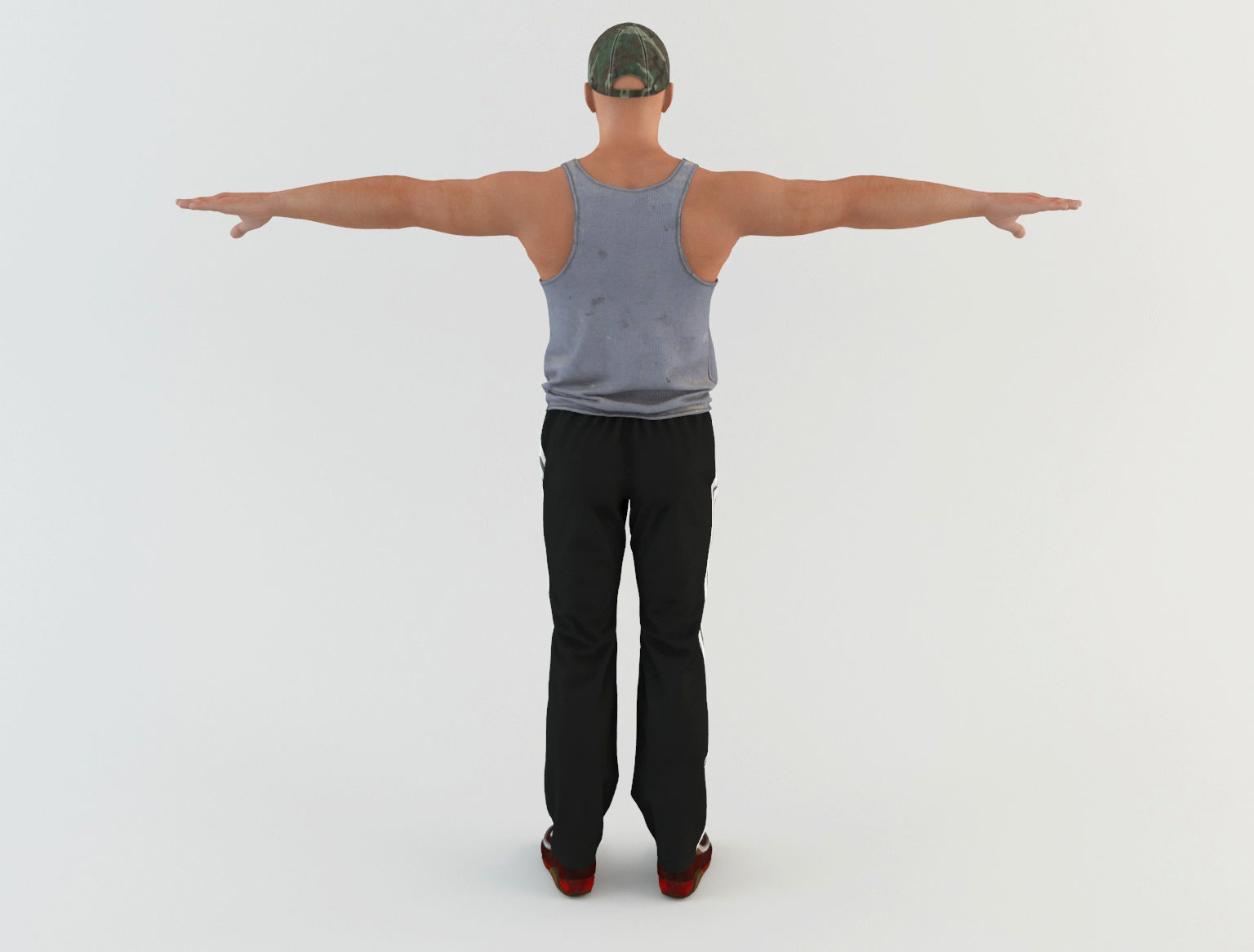 Youngster 5 man wearing cap and pants 3D model_2