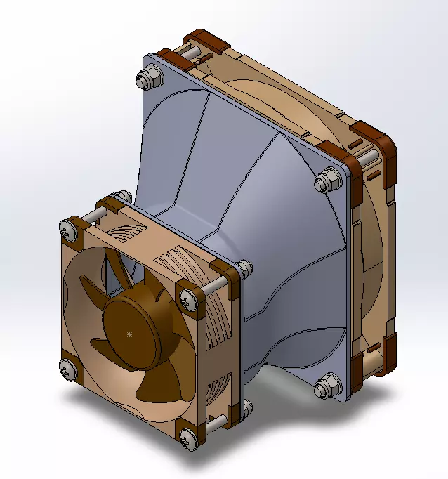 Computer adapter for fans 80x80 - 120x120 - side option 3D print model