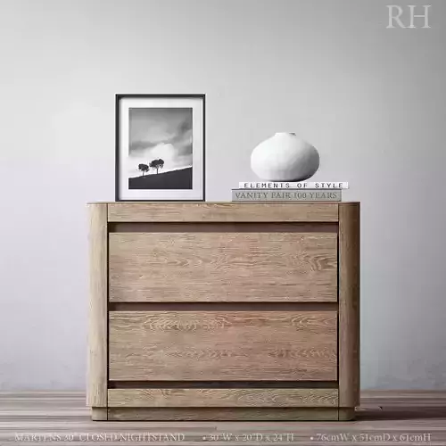 RH MARTENS 30in CLOSED NIGHTSTAND