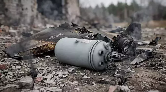 Warhead of an Russian-Iranian Shahed-136 Kamikaze Drone Geranium