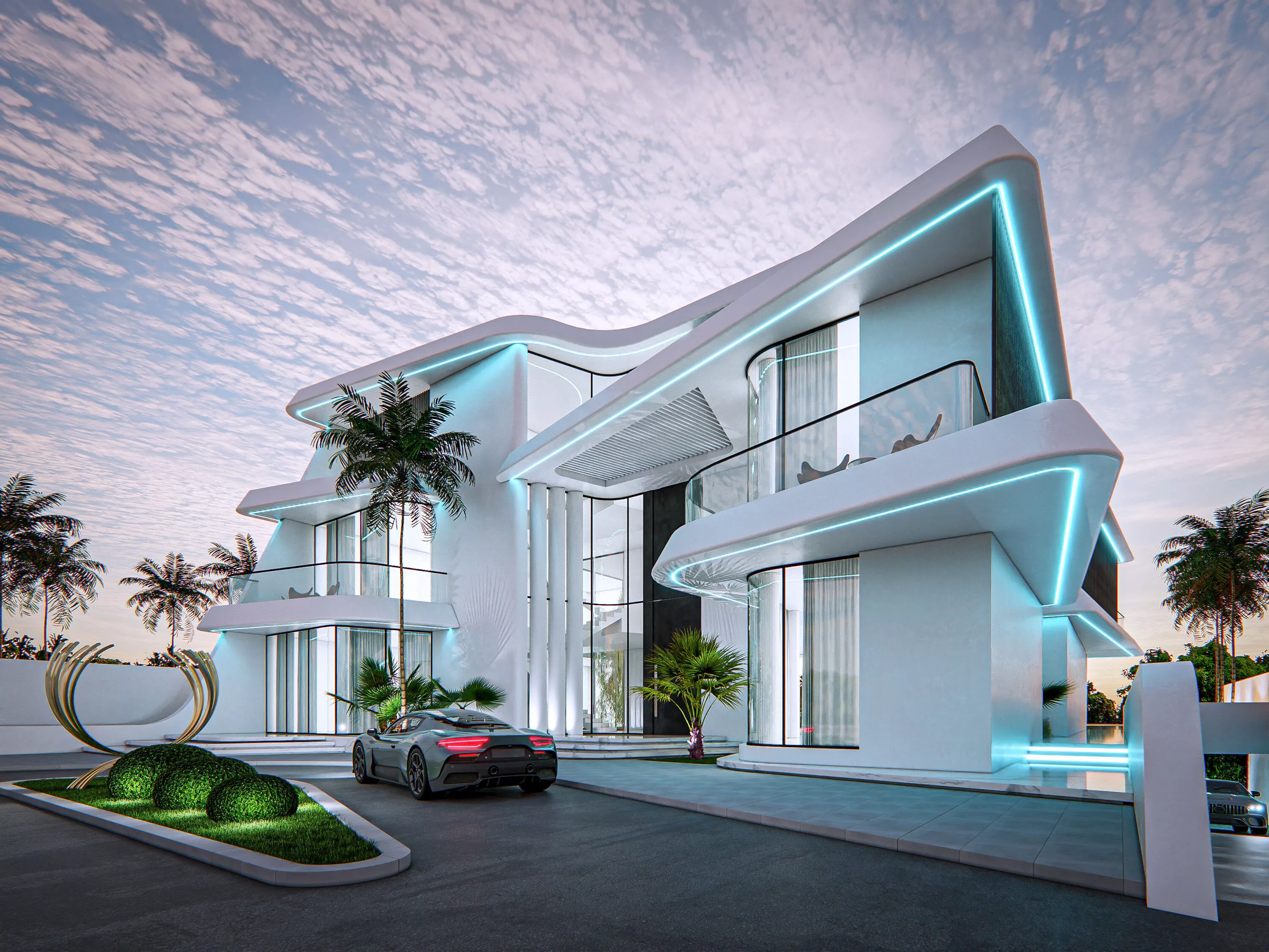 Modern Villa 6 - Vray Chaos Vantage Render 3D model