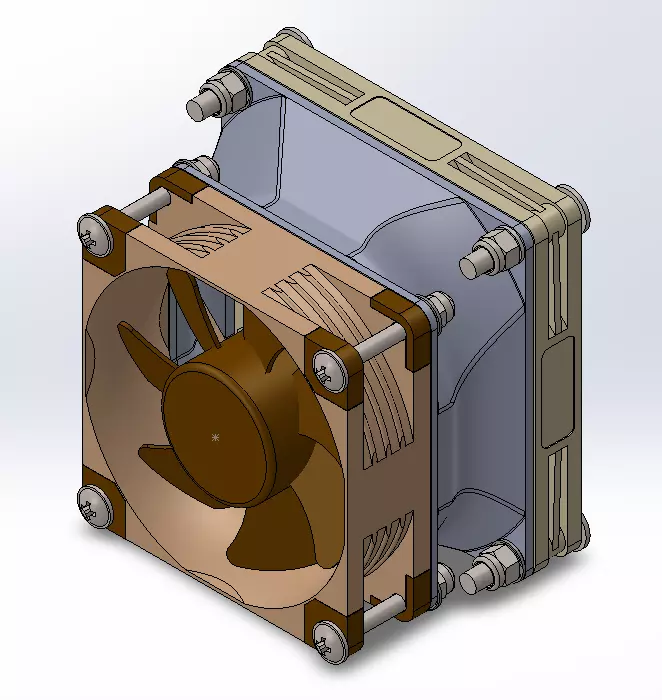 Computer adapter for fans 80x80 - 92x92 - side option 3D print model